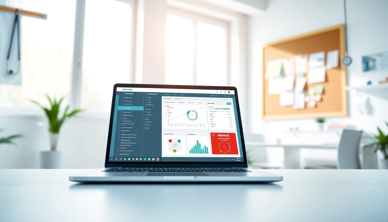 Analyze eprescribing software reviews on a laptop in a modern medical office setting.