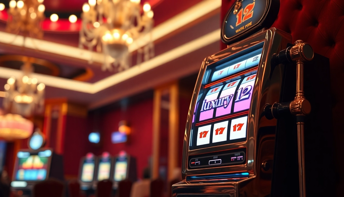 Juega en la máquina tragamonedas luxury12 en un ambiente de casino elegante.