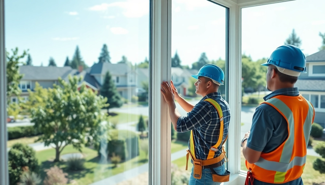 Window replacement Portland Oregon team installing energy-efficient windows in a residential home.